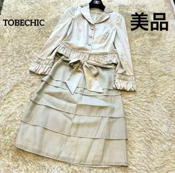 레어 TOBECHIC 투 비 시크 귀여운 리본 벨트 자켓 수트 42