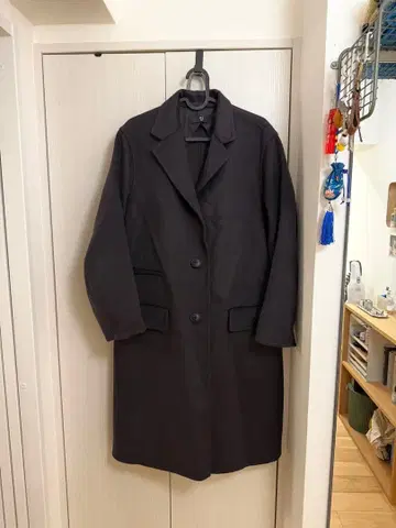 유니클로 +J 캐시미어 블렌드 체스터 코트 블랙 S 사이즈