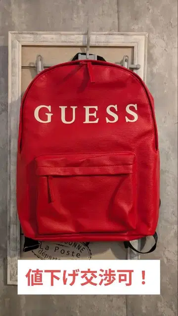 새상품급 GUESS 레드 럭색/백팩