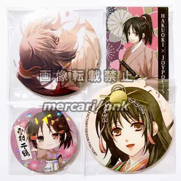 박앵귀 치즈루 스퀘어 캔뱃지 홀로그램 캔뱃지 4개 세트 미사용품