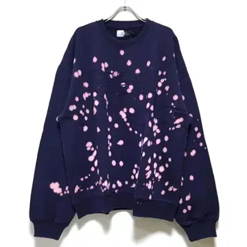 새상품 블리치 발염 오버 사이즈 맨투맨 속기모 남성용 네이비 M