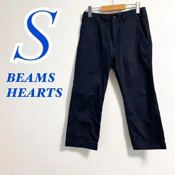 BEAMS HEART 빔즈 블랙 와이드 팬츠 캐주얼 심플