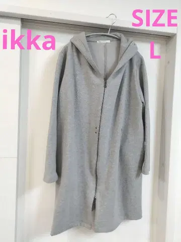 이카/여성용/L 사이즈/맨투맨 소재 코트/그레이