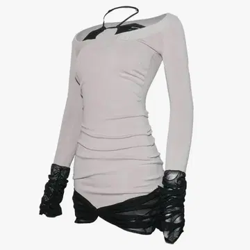 THEREDTHREAD S sheer docked dress mini