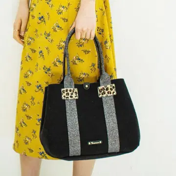 [ 새상품급 ] TOPKAPI 이탈리아 펠트 토트백 블랙 A4 숄더 가능