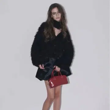 THE TO  샤기 니트 가디건 여성용 S 블랙