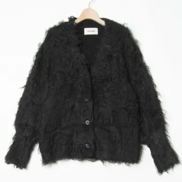 THE TO 더투 샤기 니트 가디건 여성용 S 블랙