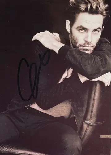 크리스 파인 친필 사인 사진 원더우먼 스타 트렉 kk6