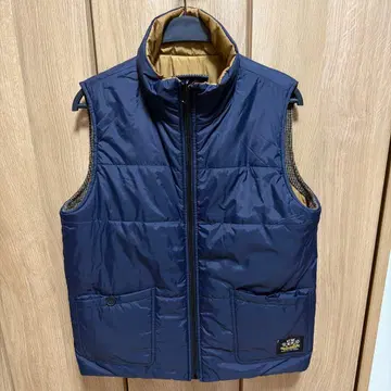 Herringbone Club Harris Tweed 네이비 다운 베스트