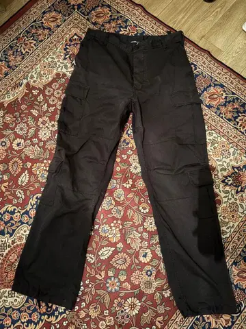 블랙 카고 팬츠 멀티 포켓