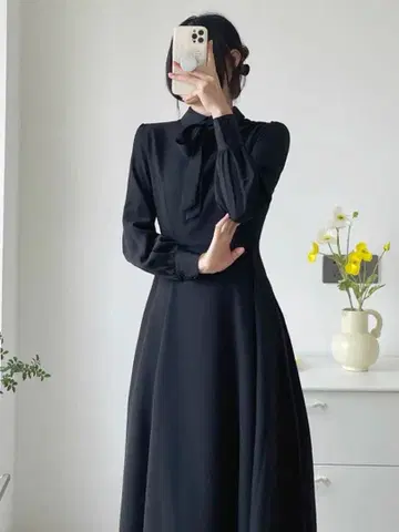 블랙 롱 원피스