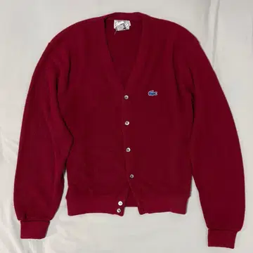 LACOSTE 버건디 니트 가디건