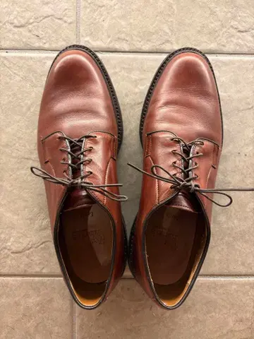 앨런 에드몬즈 리 9D 브라운 외날개 플레인토 가죽 신발 USA 제조