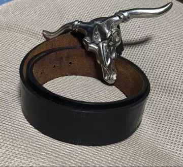 소머리 버클 블랙 가죽 벨트 나가부치 츠요시