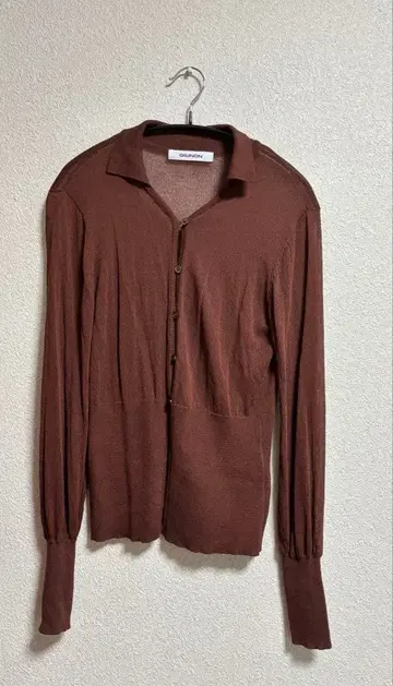 giunon 가디건 시스루 브라운