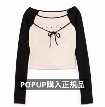 andmary Alma ribbon tops black