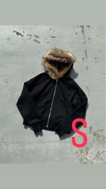 9/S project FUR ZIP HOODIE - BLACK