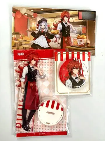 원신 딜루크 아크릴 스탠드 캔뱃지 KFC 콜라보