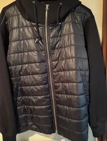 ABAHOUSE MASCHILE 체크 링크스 니트 후드 블루종 블랙