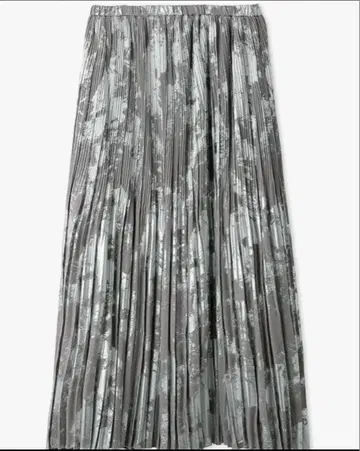 미라 워 엔 박 프린트 플리츠 스커트 사이즈 1 실버 그레이