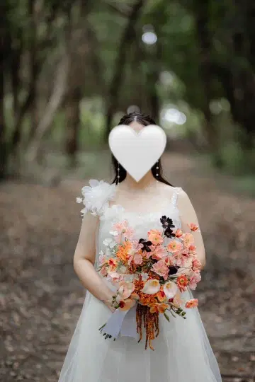 플라워 레이스 웨딩 드레스 사전 촬영 드레스