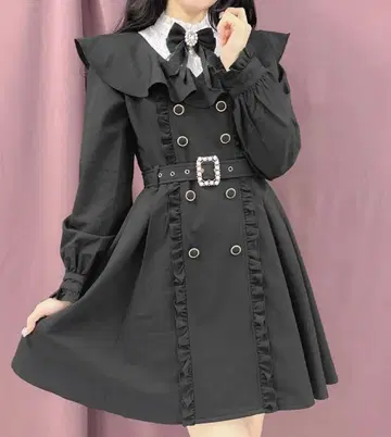 트렌치라이크 플레어 프릴 원피스 ROJITA