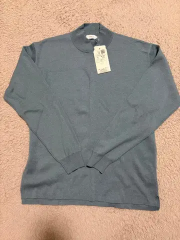 SHIPS any 모크넥 니트 M 터콰이즈 블루