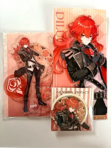 원신 딜루크 아크릴 스탠드 캔뱃지 클리어 파일