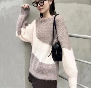 mystic 미스틱 샤이니 바이컬러 니트 핑크