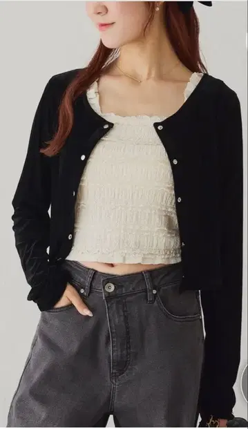 NICE CLAUP 레이스 이너 & 가디건 세트