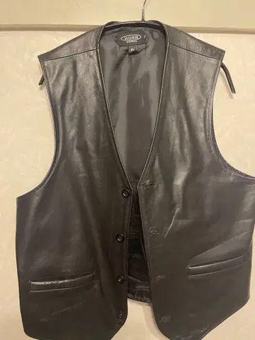 HORN WORKS 가죽 베스트 3L 블랙