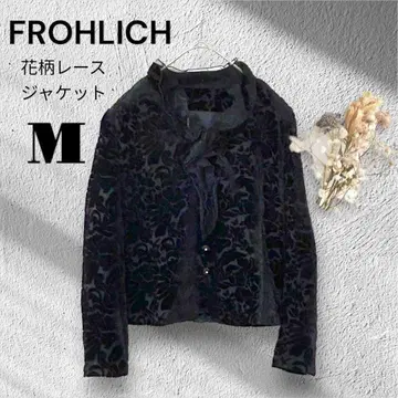 EROHLICH [M] 블랙 꽃무늬 레이스 자켓 포멀 레트로