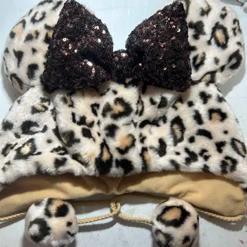 디즈니 팬캡 미니 레오파드 무늬 브라운