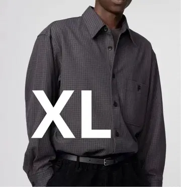 유니클로 U 트윌 워크 오버 사이즈 셔츠 XL 다크 그레이