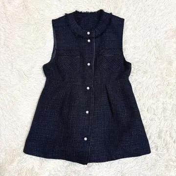 루일 에 부티크 RUIRUE BOUTIQUE 트위드 베스트 블랙