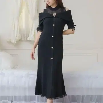 couture BY ROJITA 어깨 트위스트 리본 니트 원피스 새상품급