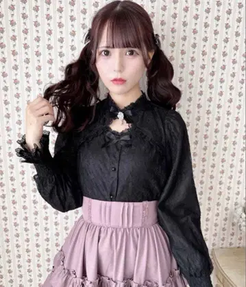 ROJITA 배색 레이스 긴팔 상의