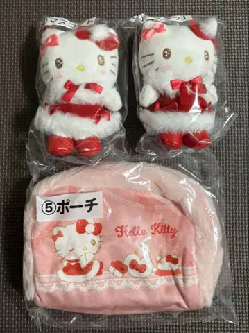 헬로키티 복권 마스코트상 x 2 파우치 3종 세트 묶음 판매