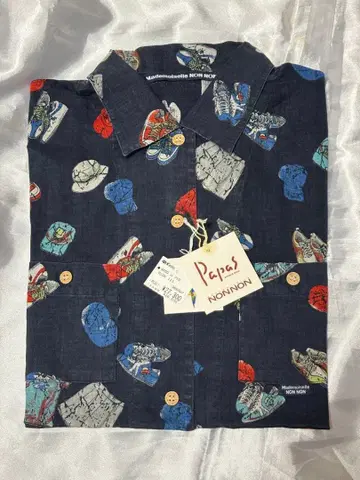 미사용 새상품 택 포함 마드모아젤 논논 반팔 린넨 셔츠