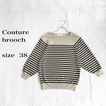 Couture brooch 보더 니트 블랙 브라운 size 38(M)