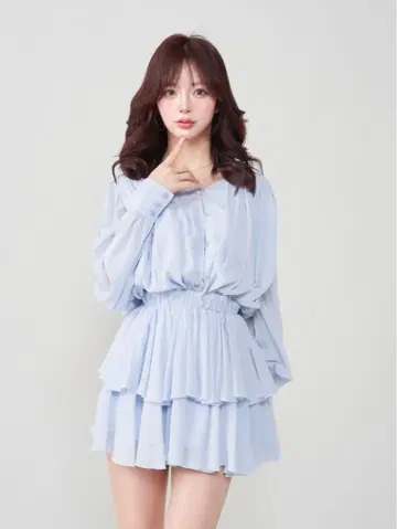 Darich 다리치 플러피 프릴 미니 원피스