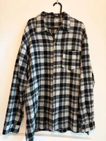 플란넬 체크 무늬 셔츠 루즈핏