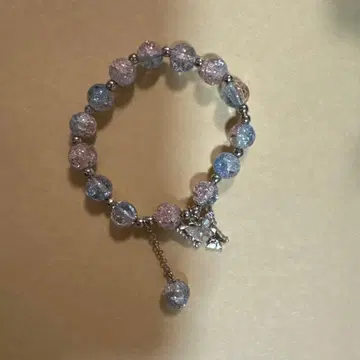 파랑과 핑크 비즈 팔찌 나비 참 포함