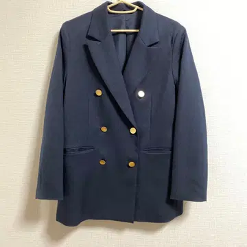 네이비 더블 브레스트 테일러드 자켓