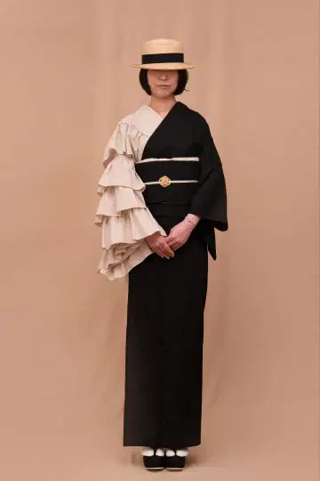 사쿠 연구소 프릴 기모노 고후쿠야샌드닷컴