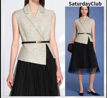 [ Saturday club ] 슬리브리스 비대칭 원피스