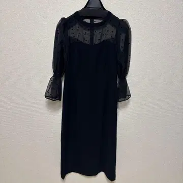 [택 포함 새상품] 야마다야 FENNEL 사이즈 9호 시스루 블랙 원피스