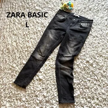자라 베이직 스키니 데님 데미지 가공 블랙 Z1975 L 상당
