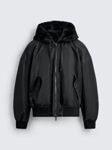 ZARA 리버서블 인조 모피 봄버 자켓