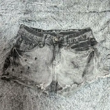 레어 OZOC 데미지 가공 숏팬츠 그레이 데님 y2k 그런지